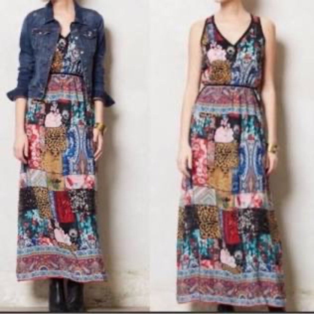 Antropologie Tolani Sleeveless Patchwork Dress